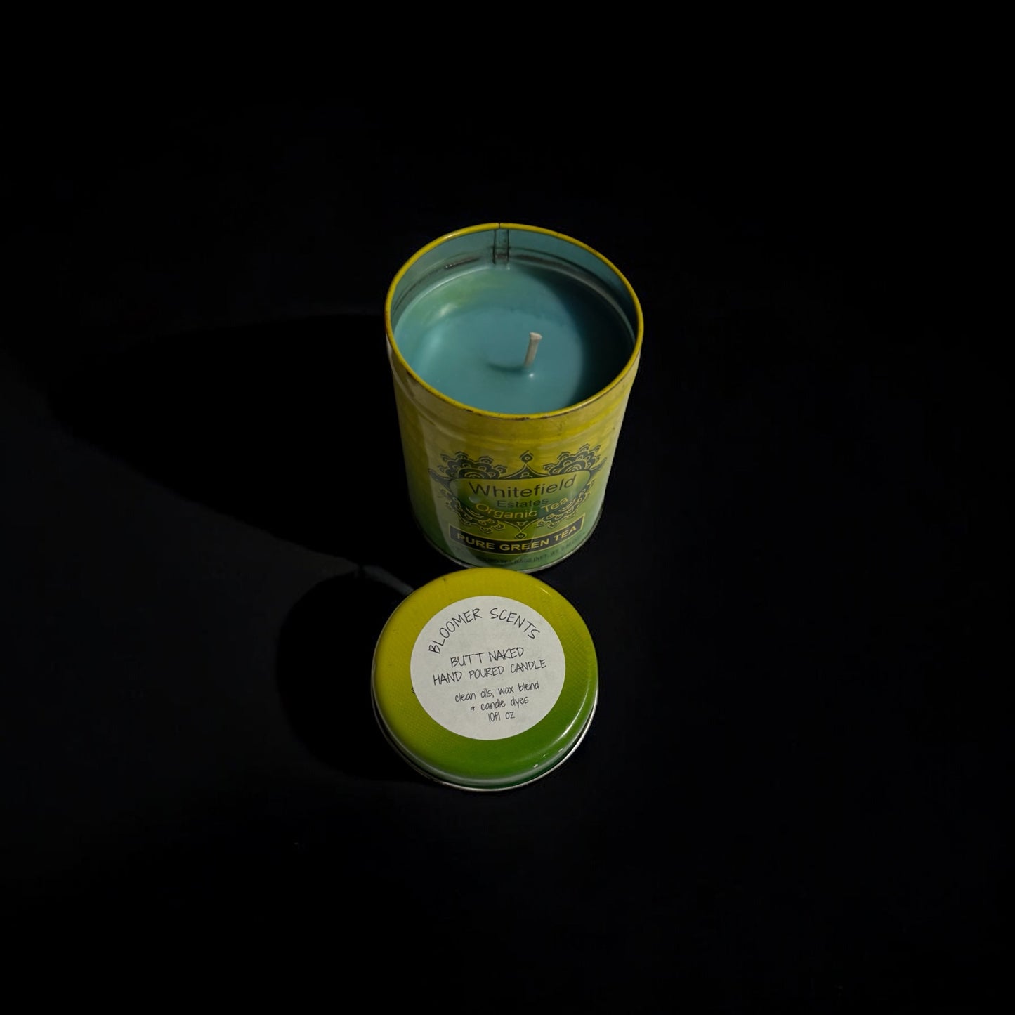 Butt Naked 10fl oz Repurposed Super Rare Vintage Whitefield Organic Tea Tin Candle