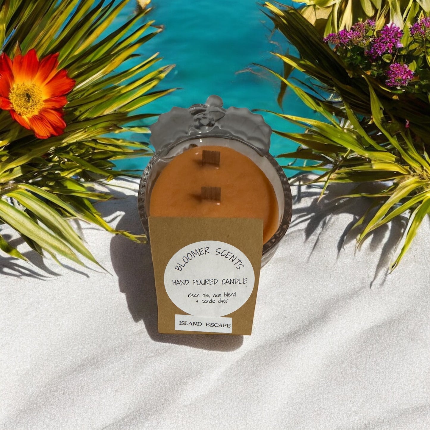 Island Escape Repurposed Rare Crystal Acorn Candle 8fl oz