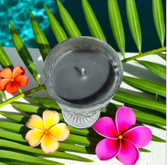 Atlantis 12fl oz Repurposed Vintage Libbey Star Burst Ribbed Goblet Candle