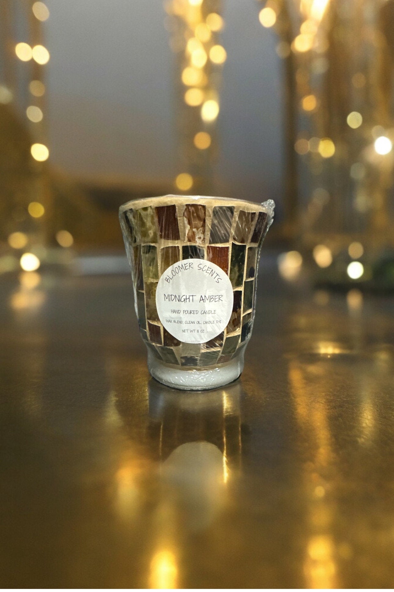 Midnight Amber Repurposed Mosaic Candle 18fl oz