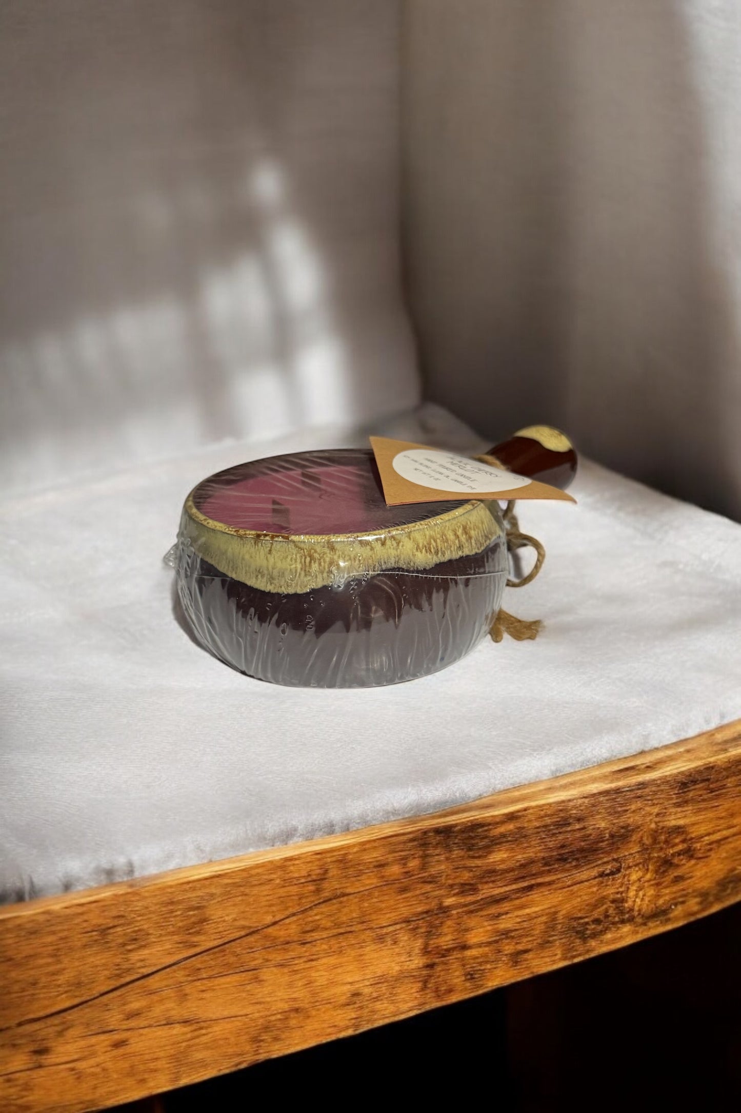 Black Cherry Merlot Repurposed Vintage Crock Bowl Candle 12fl oz