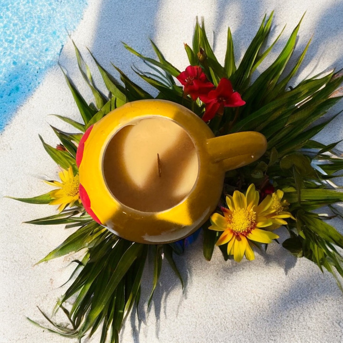 Beach Bum Repurposed Smiley Face Mug 8fl oz