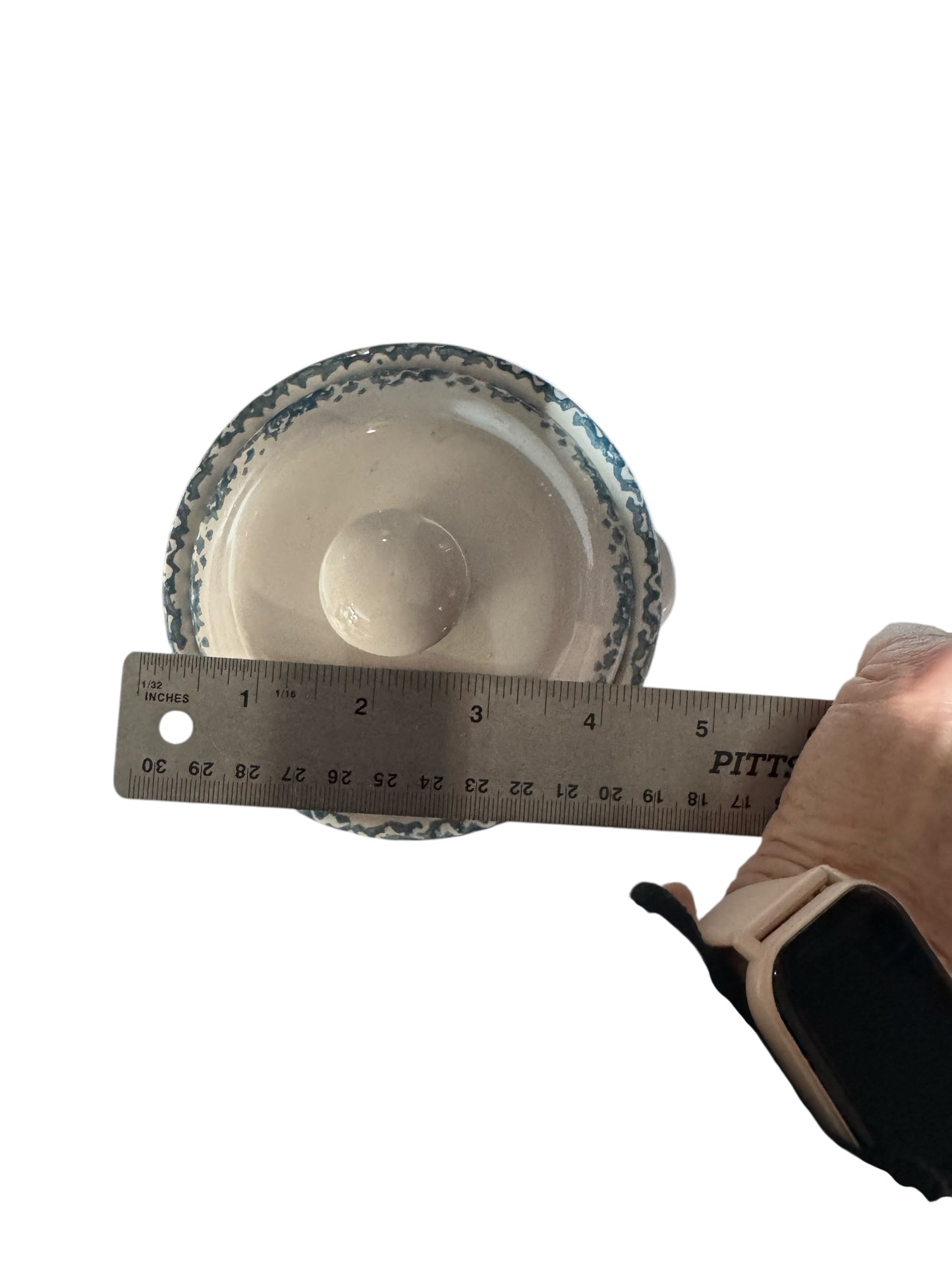 Bloomer Scents Country Breeze Scented Candle, 16 fl oz, Repurposed Vintage Ceramic Bowl with Lid, Blue Heart Design