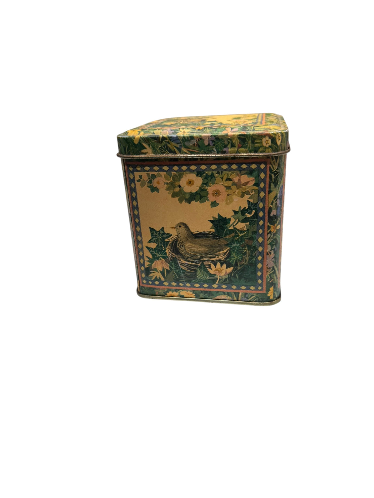 Handmade Island Escape Scented Candle in Vintage Bird Floral Tin, 4-Wick, 24 fl oz