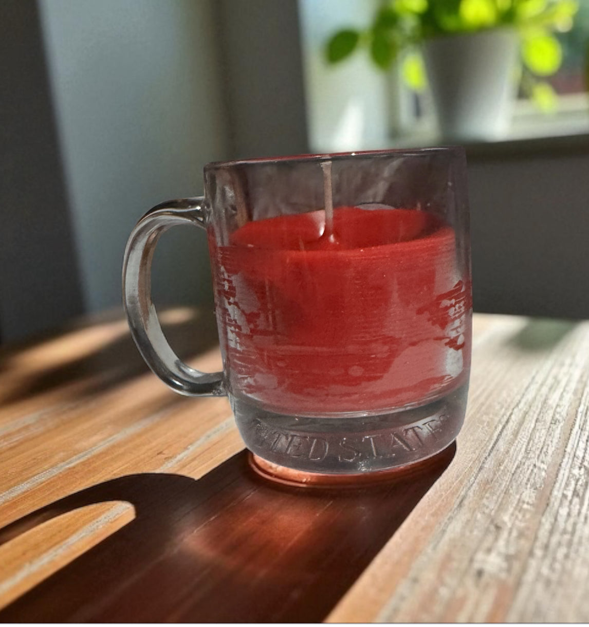 Cedar Leather 6fl oz Repurposed Vintage Glass American Flag Mug