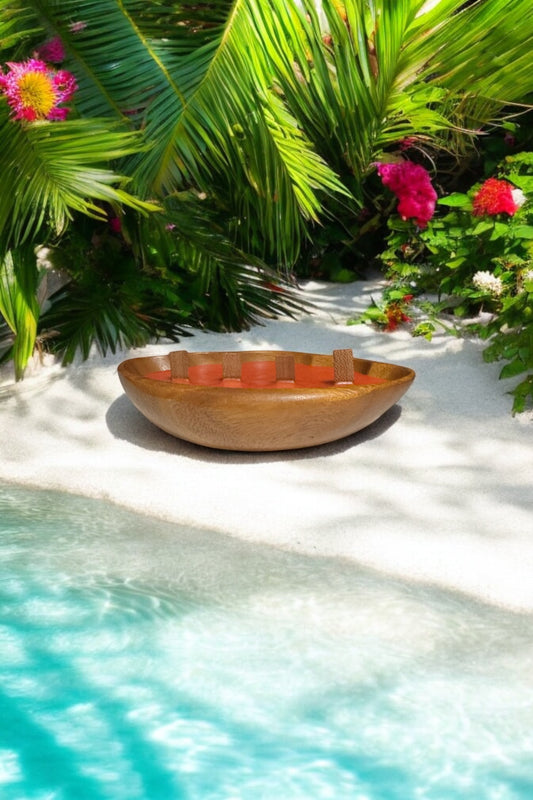 Beach Bum Repurposed Wooden Bowl Candle 10fl oz