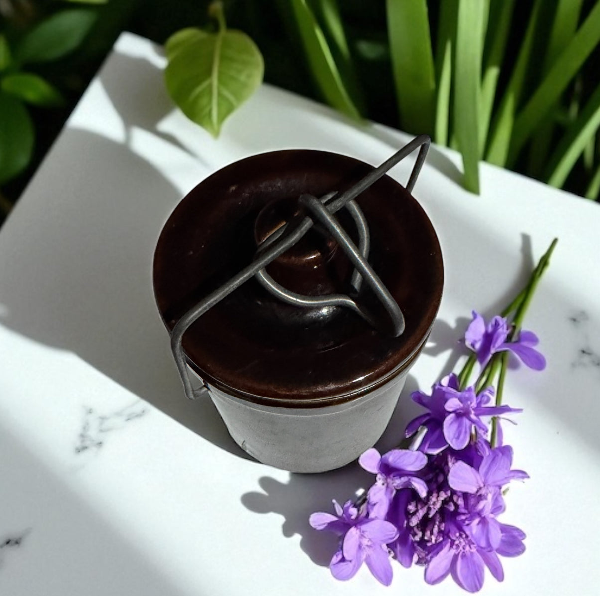 Violet Eclipse 8fl oz Repurposed Vintage Cheese Crock