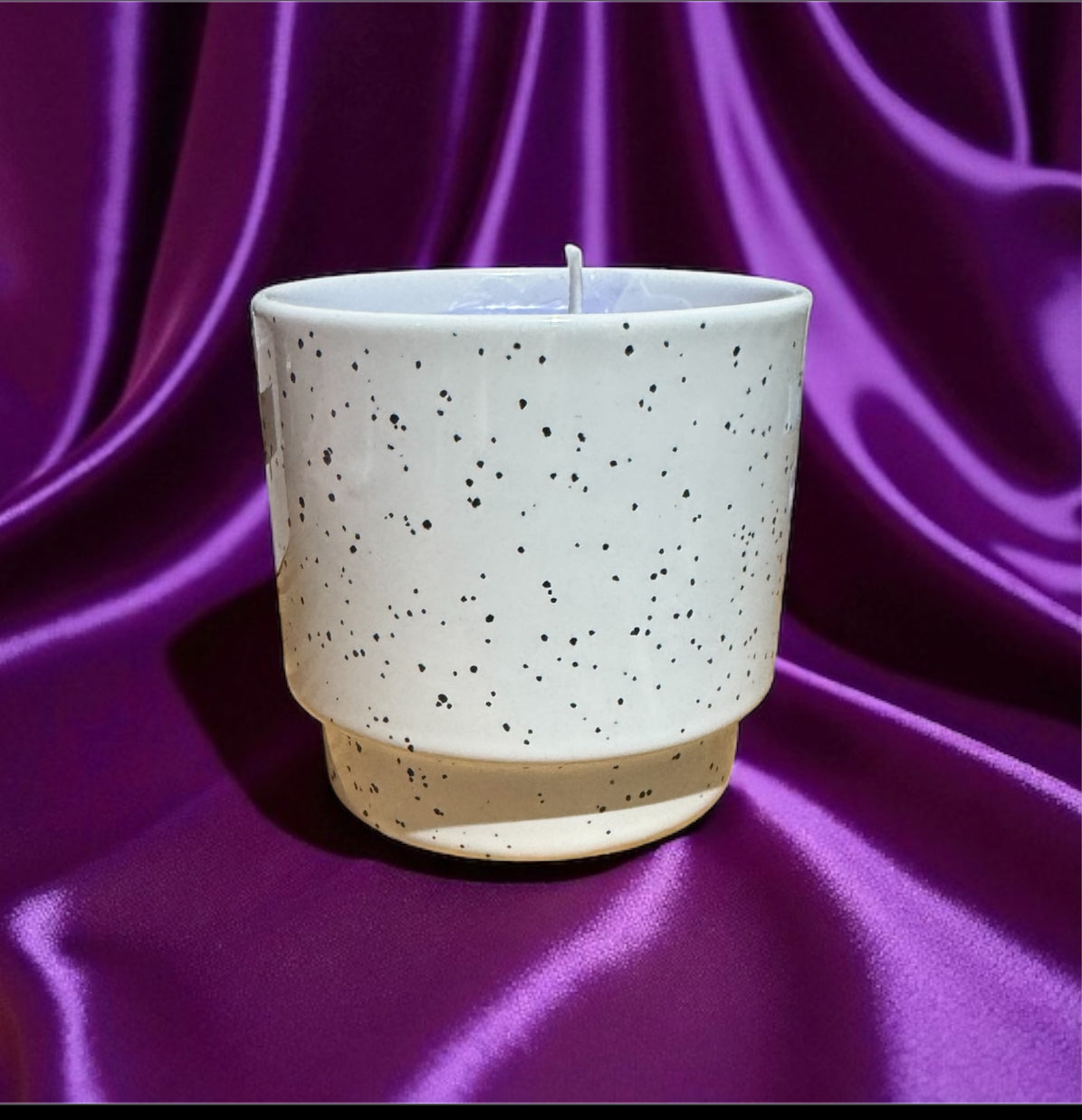 Amethyst Twilight Candle 6fl oz Repurposed Speckled Coffee Cup