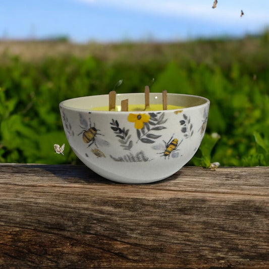 Lemon Spritz Repurposed Bee Bowl 16fl oz