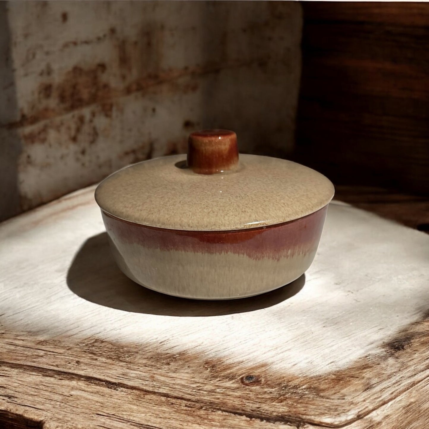 Parker Peach 24fl oz Repurposed Vintage Crock Bean Pot Candle