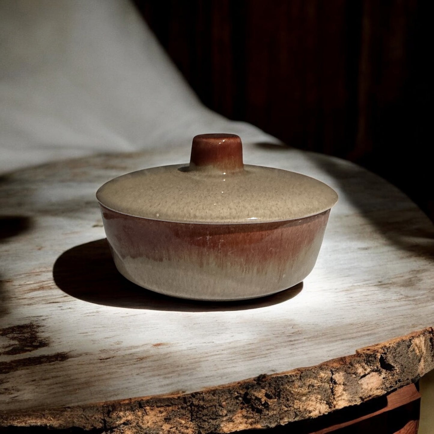 Parker Peach 24fl oz Repurposed Vintage Crock Bean Pot Candle