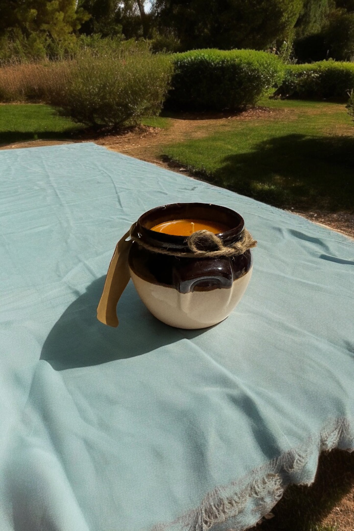Parker Peach Repurposed Small Sugar Bowl Crock 8fl oz