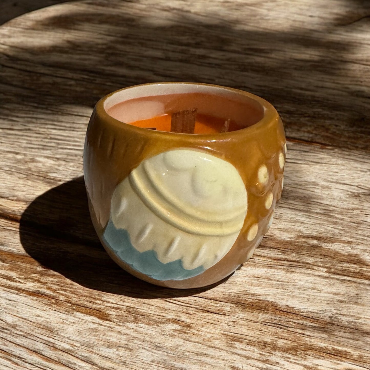 Orange Blossom Repurposed Owl Vintage Rare Canister Candle 16fl oz