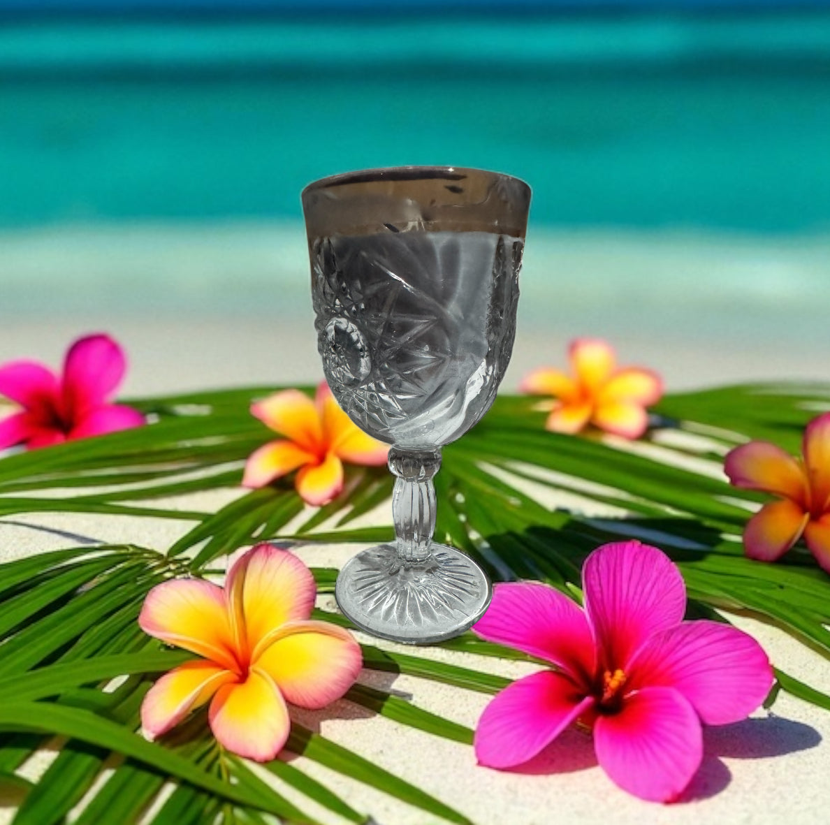Atlantis 12fl oz Repurposed Vintage Libbey Star Burst Ribbed Goblet Candle