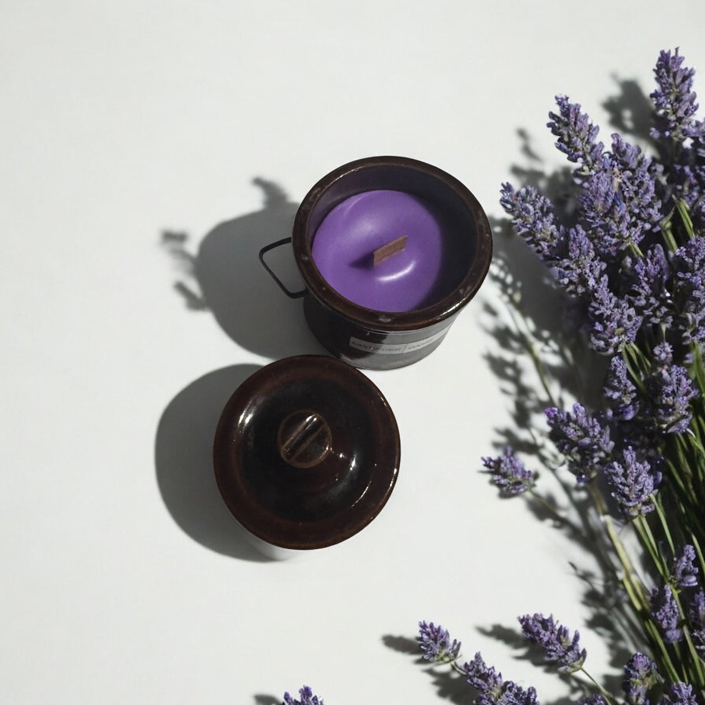 Lavender Oasis Repurposed Mini Cheese Crock 6fl oz Candle