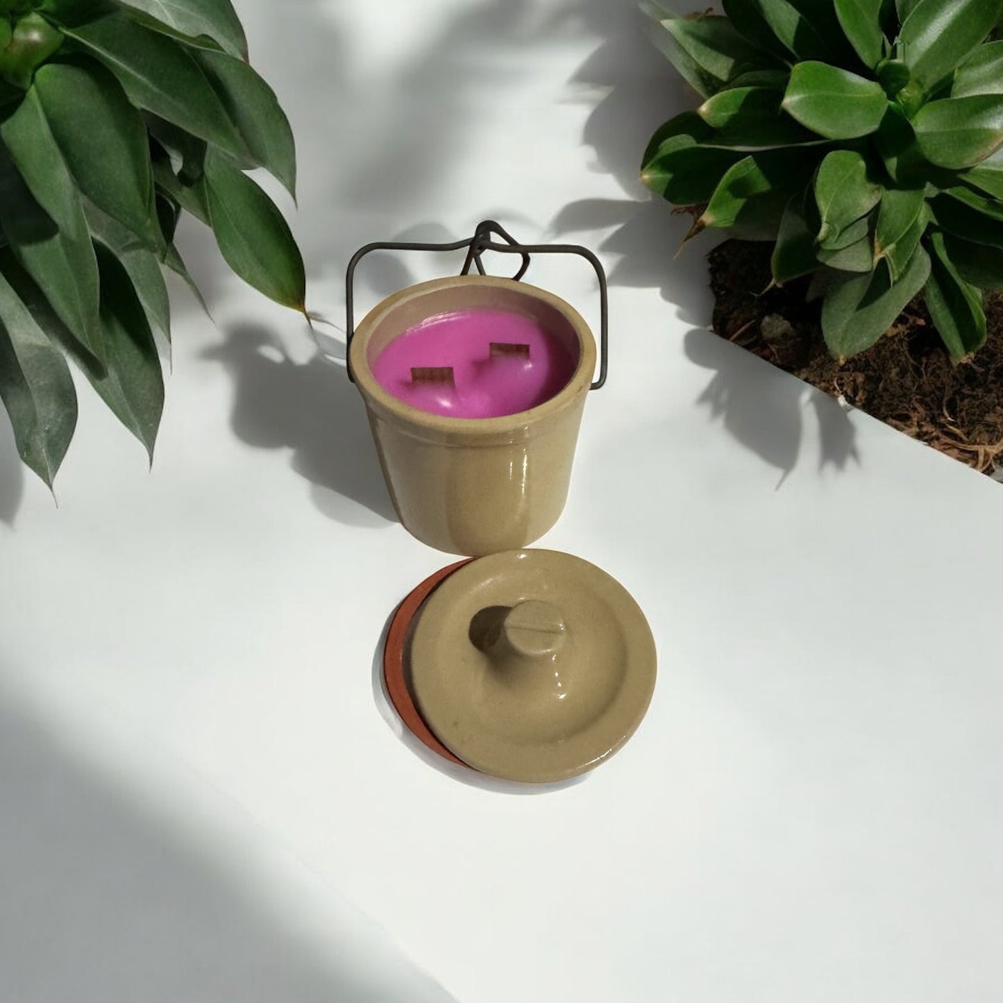 Lychee Blooms Candle Repurposed Vintage Cheese Crock 18fl oz