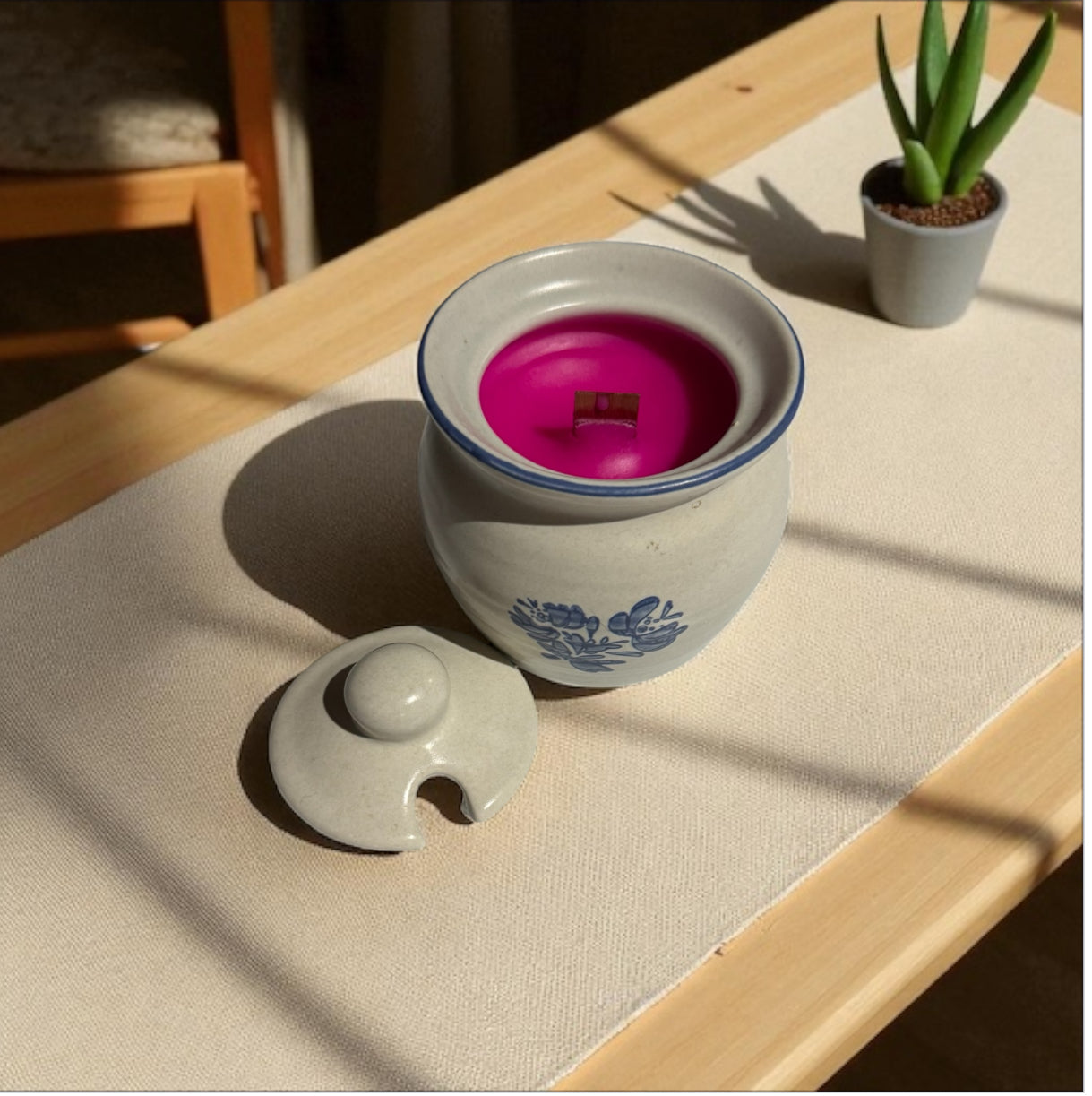 Odor Eliminator Candle 8fl oz Repurposed Vintage Pfaltzgraff Honey Pot