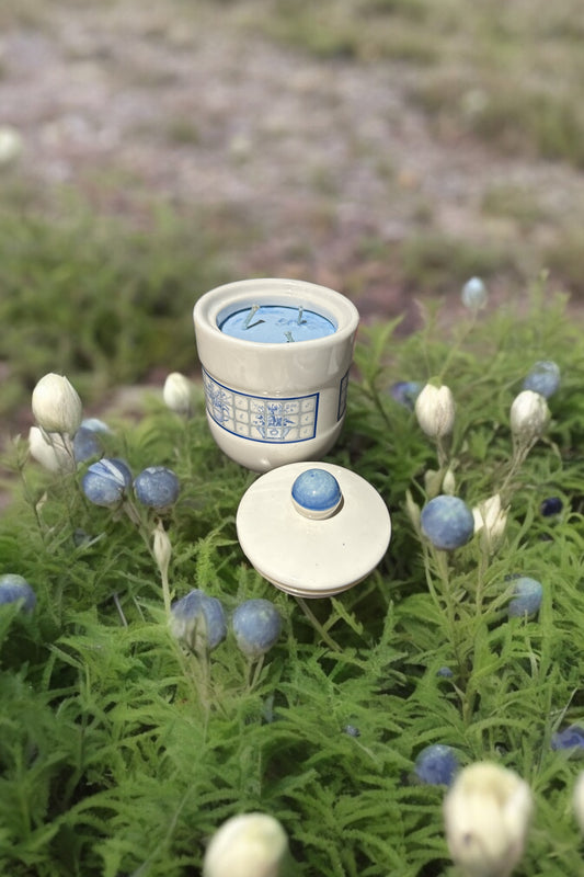 Texas Bluebonnet Repurposed Vintage Canister Candle 22fl oz