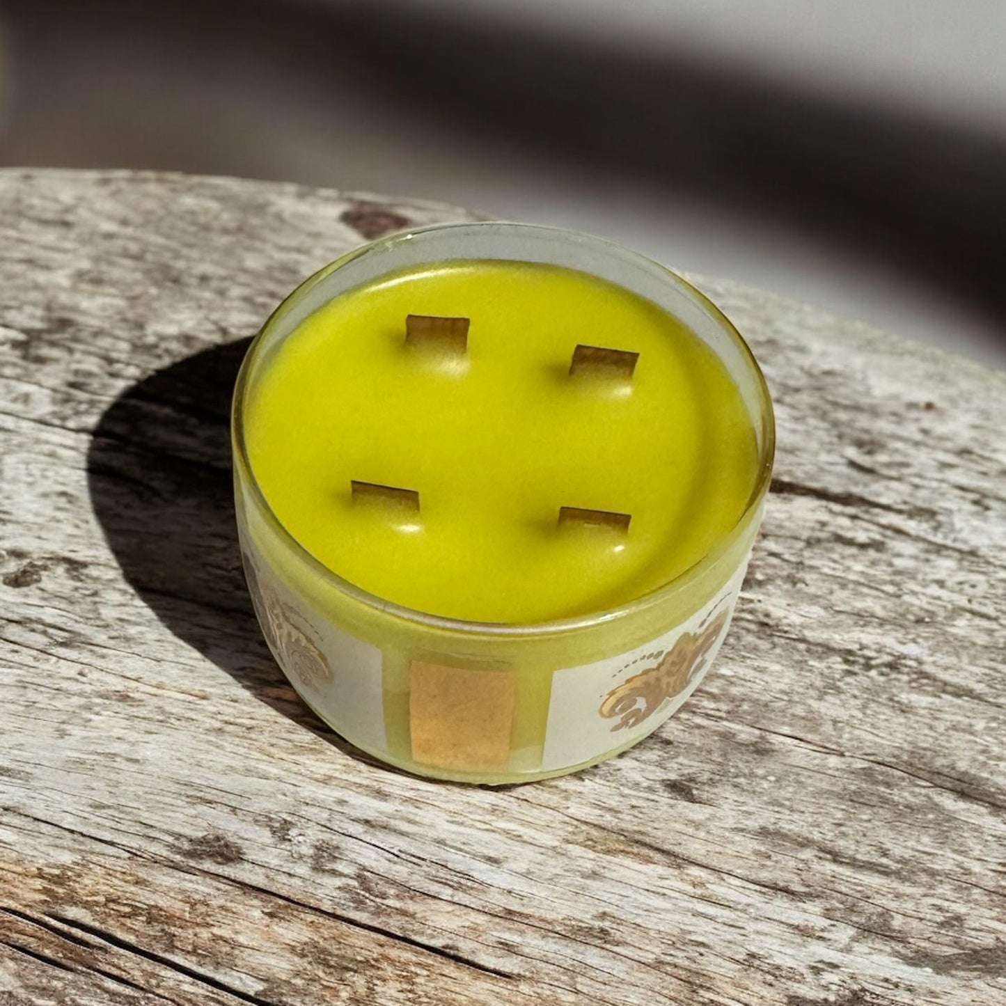 Lemon Spritz Candle Repurposed Vintage Festive Vessel 10fl oz