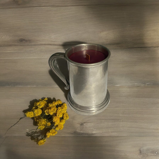 Leather & Lace Repurposed Vintage Stein Candle 16fl oz