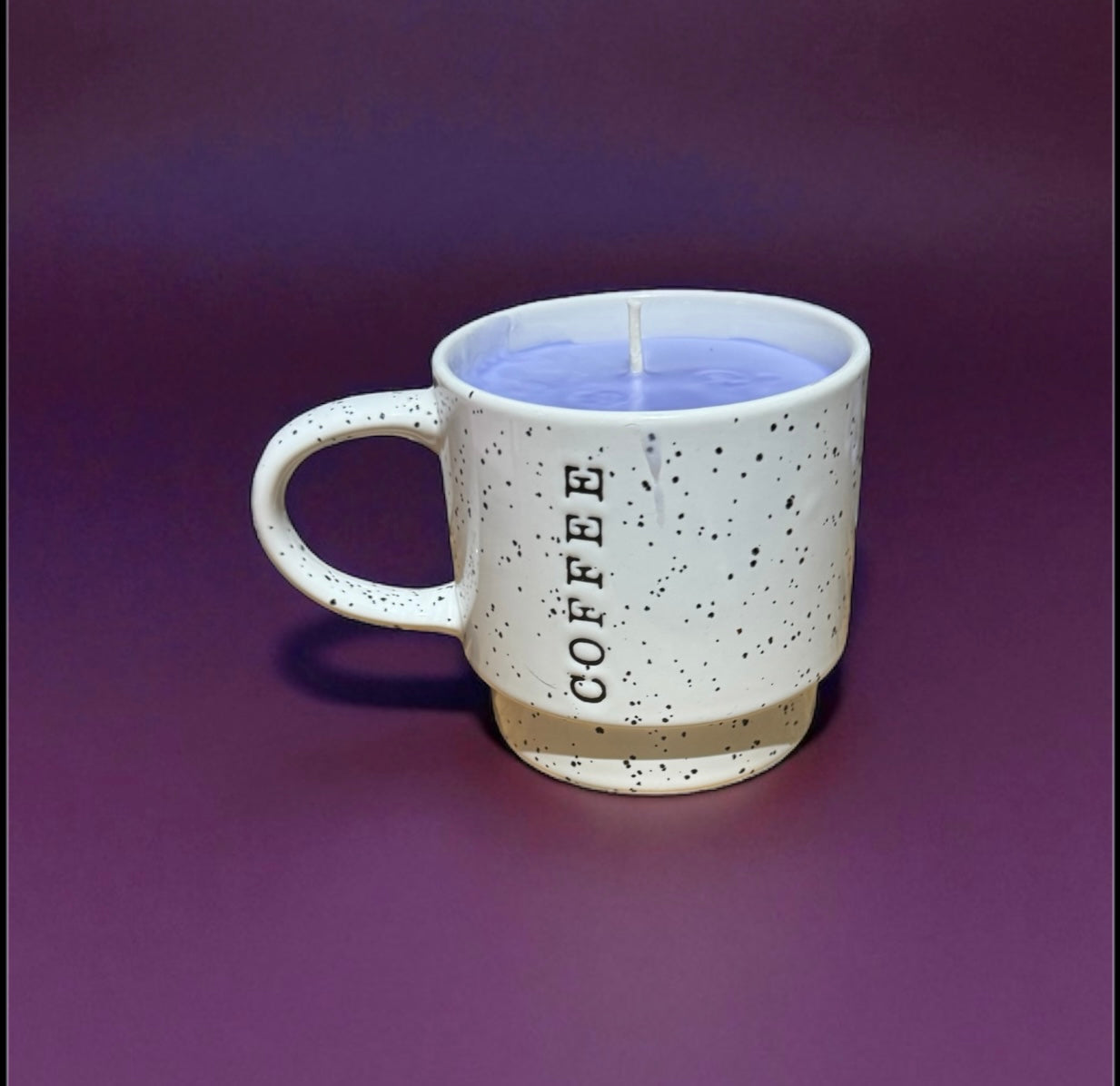 Amethyst Twilight Candle 6fl oz Repurposed Speckled Coffee Cup