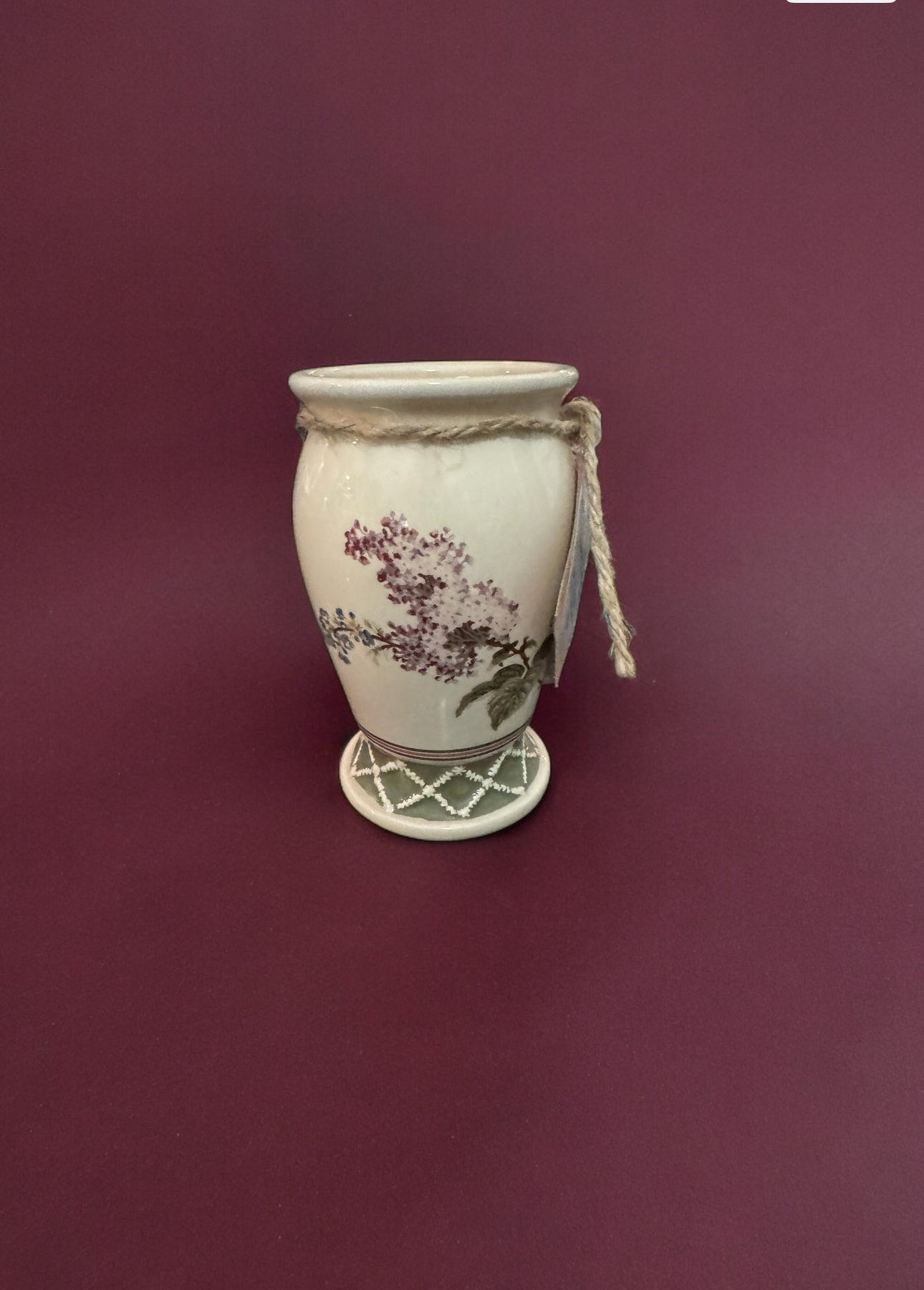 Plum Blush Repurposed Vintage Floral Vase Candle 8fl oz
