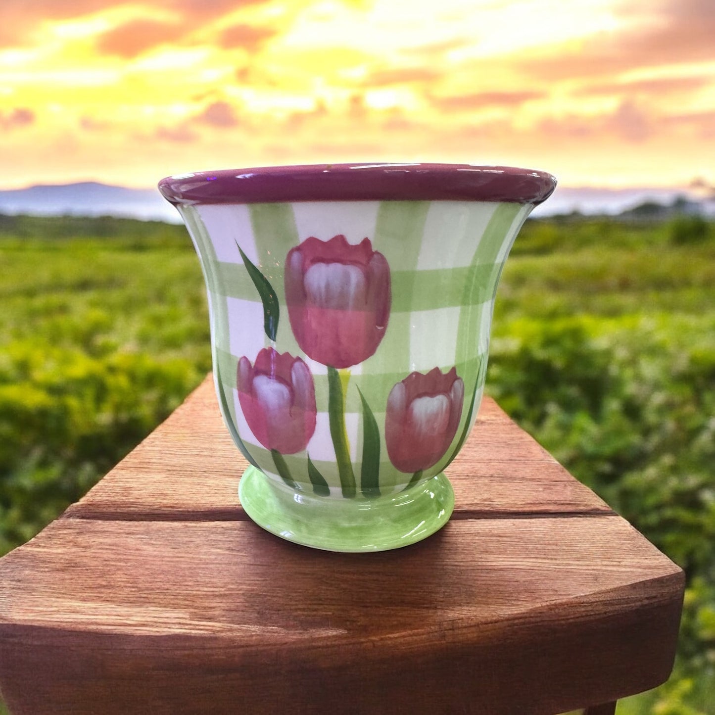 Gardenia Candle Repurposed Rare Floral Vase 24fl oz
