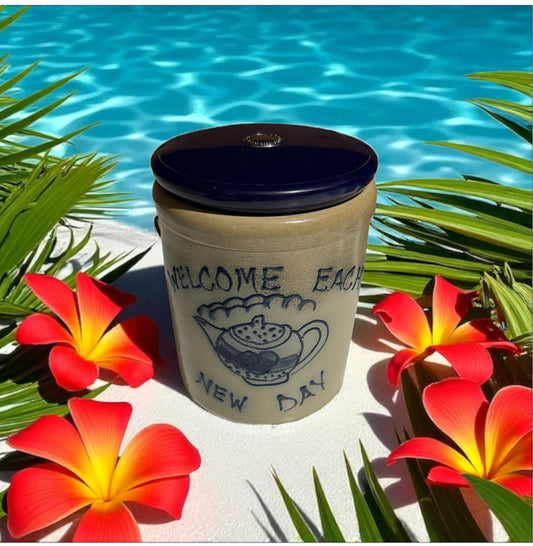 Caribbean Teakwood Repurposed Vintage Maple City Pottery Candle 16fl oz