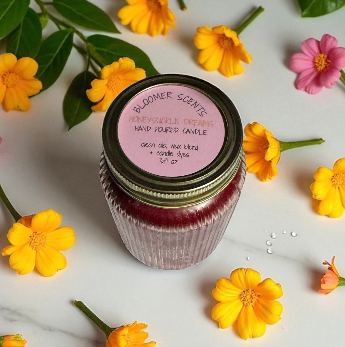 Honeysuckle Dreams 16fl oz Repurposed Candle Canning Jar