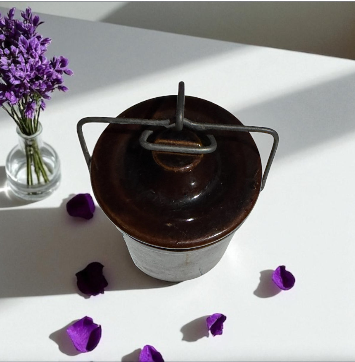 Violet Eclipse 8fl oz Repurposed Vintage Cheese Crock