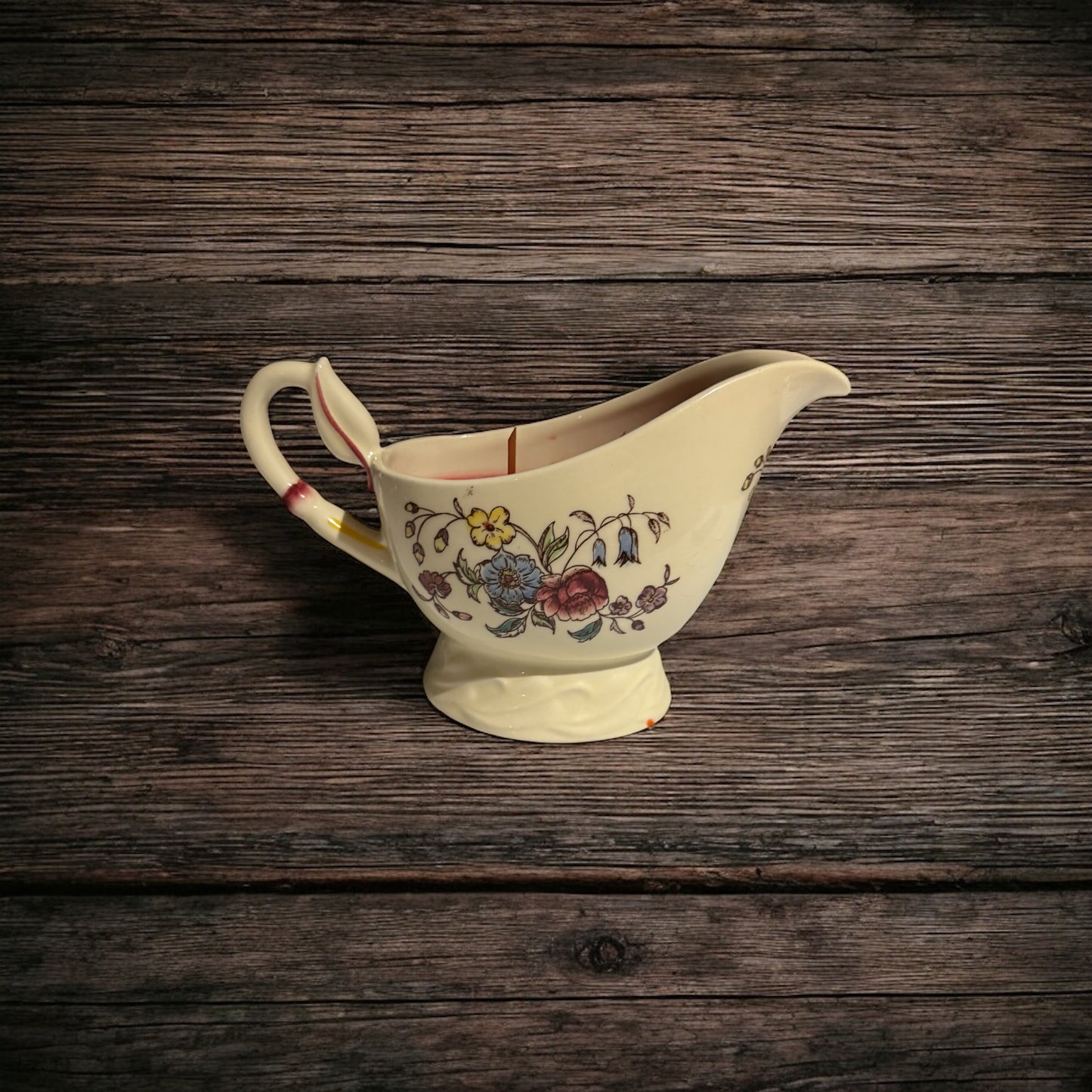 Honeysuckle Dreams Repurposed Ceramic Gravy Boat Candle 10fl oz