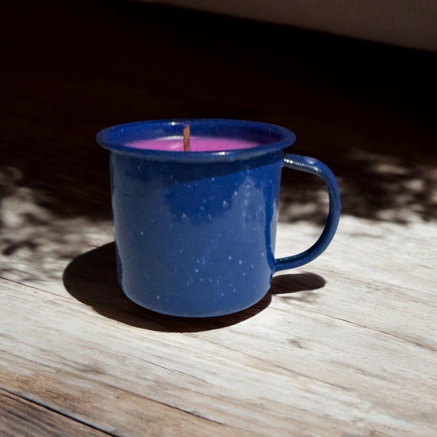 Lychee Blossom 10fl oz Candle Repurposed Speckled Enamel Camping Cup