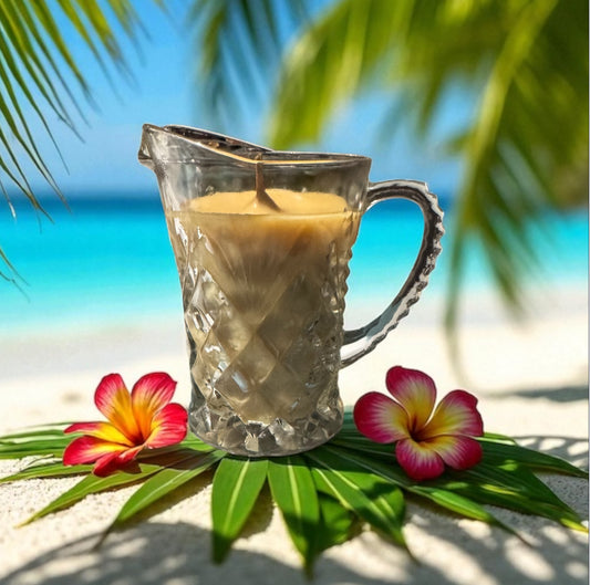 Beach Bum 10fl oz Repurposed Vintage Rare Mini Crystal Pitcher