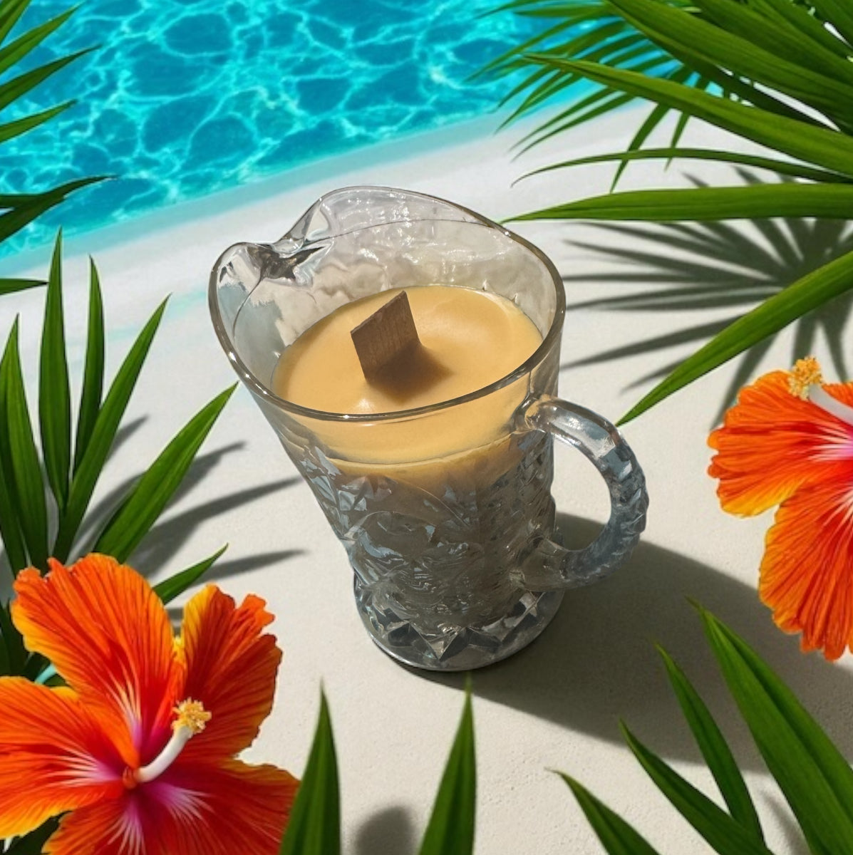 Beach Bum 10fl oz Repurposed Vintage Rare Mini Crystal Pitcher