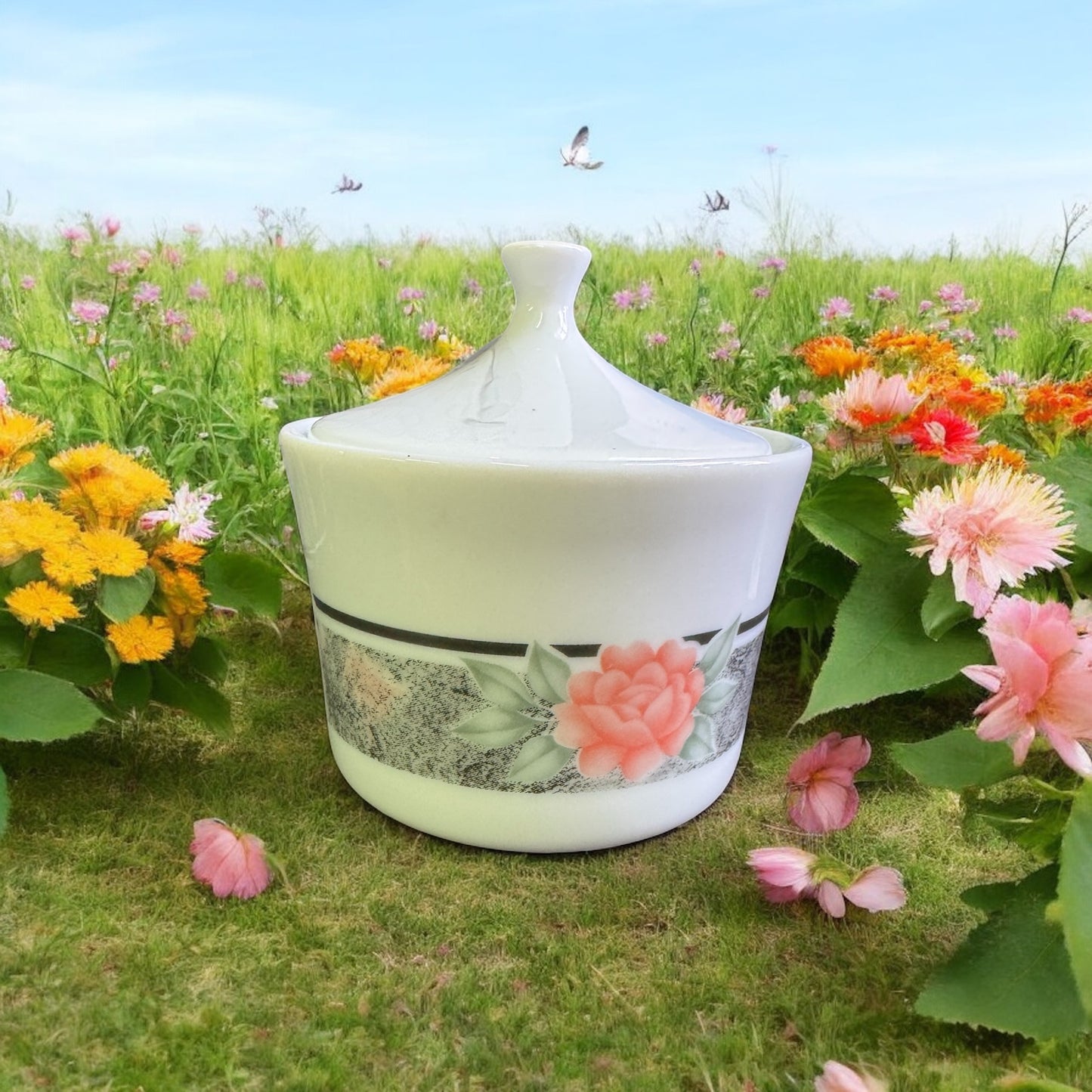 Spring Rain Repurposed Vintage Jar Candle 10fl oz