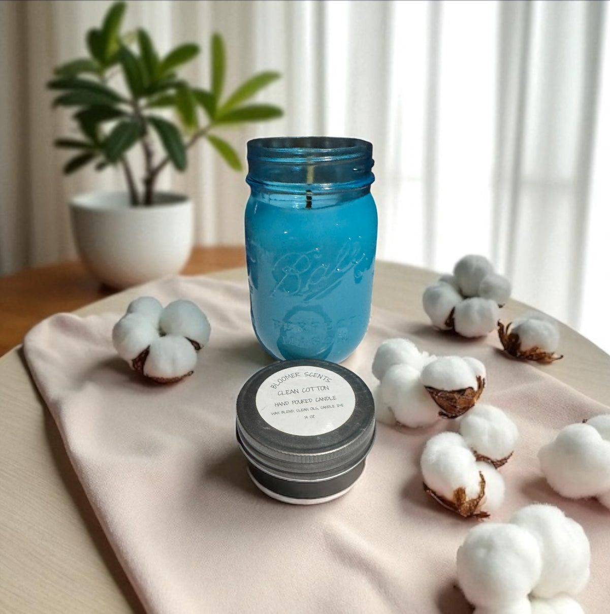 Clean Cotton 16fl oz Repurposed Canning Type Jar