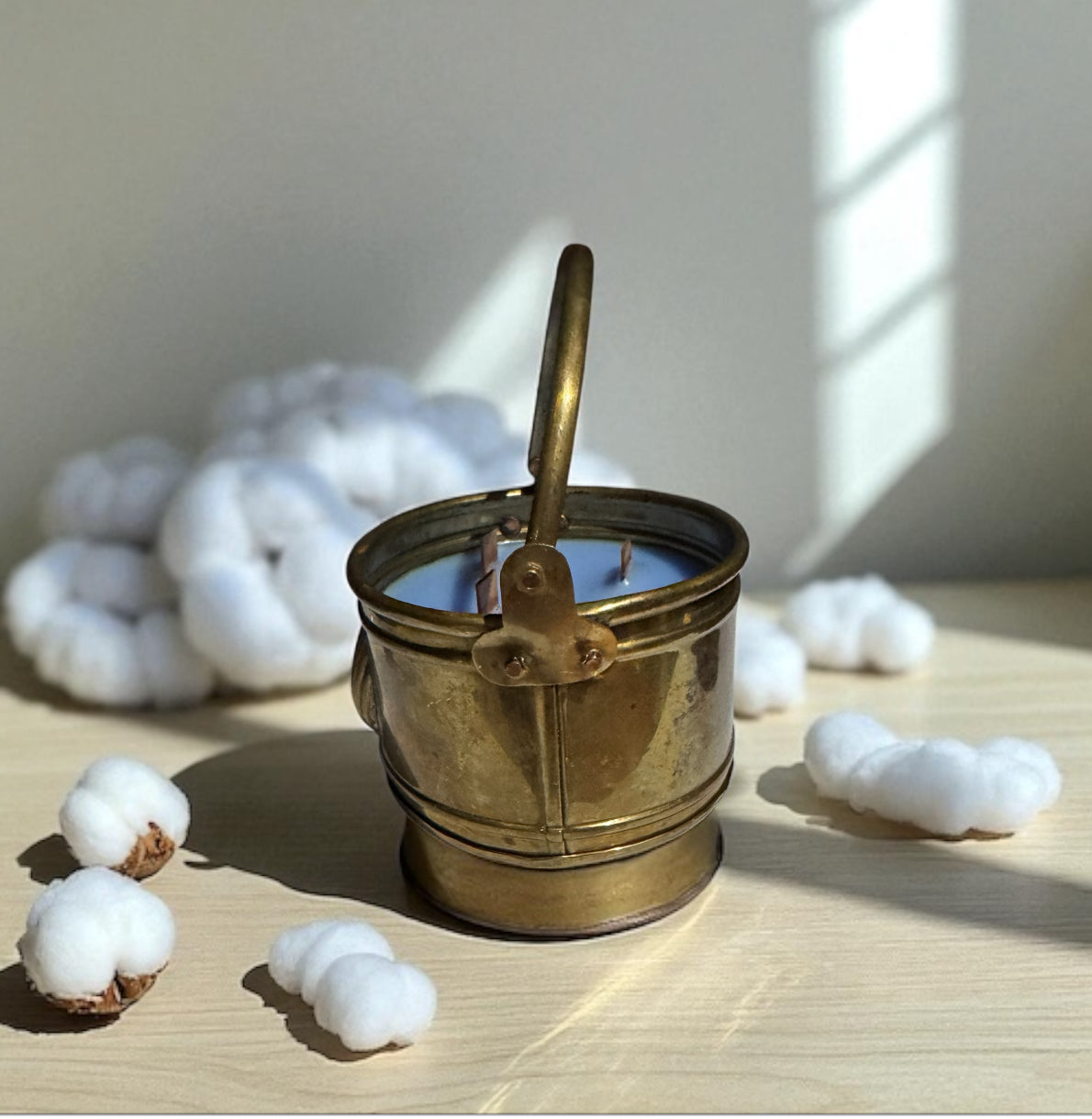 Clean Cotton 10fl oz Repurposed Vintage Brass Pot
