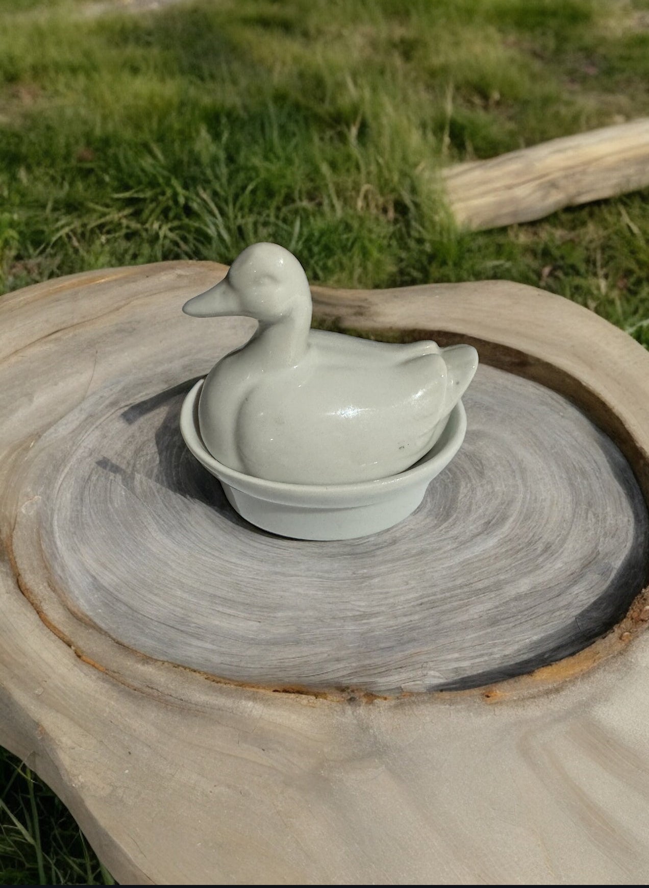 Leather & Lace Repurposed Ceramic Rare Duck Candle 6fl oz