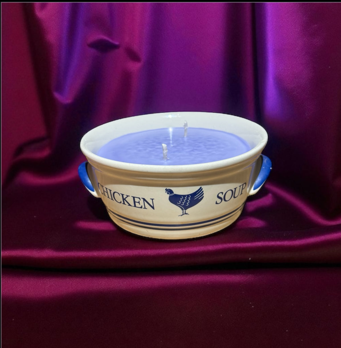 Amethyst Twilight Candle 12fl oz RepurposedVintage Chicken Soup Bowl