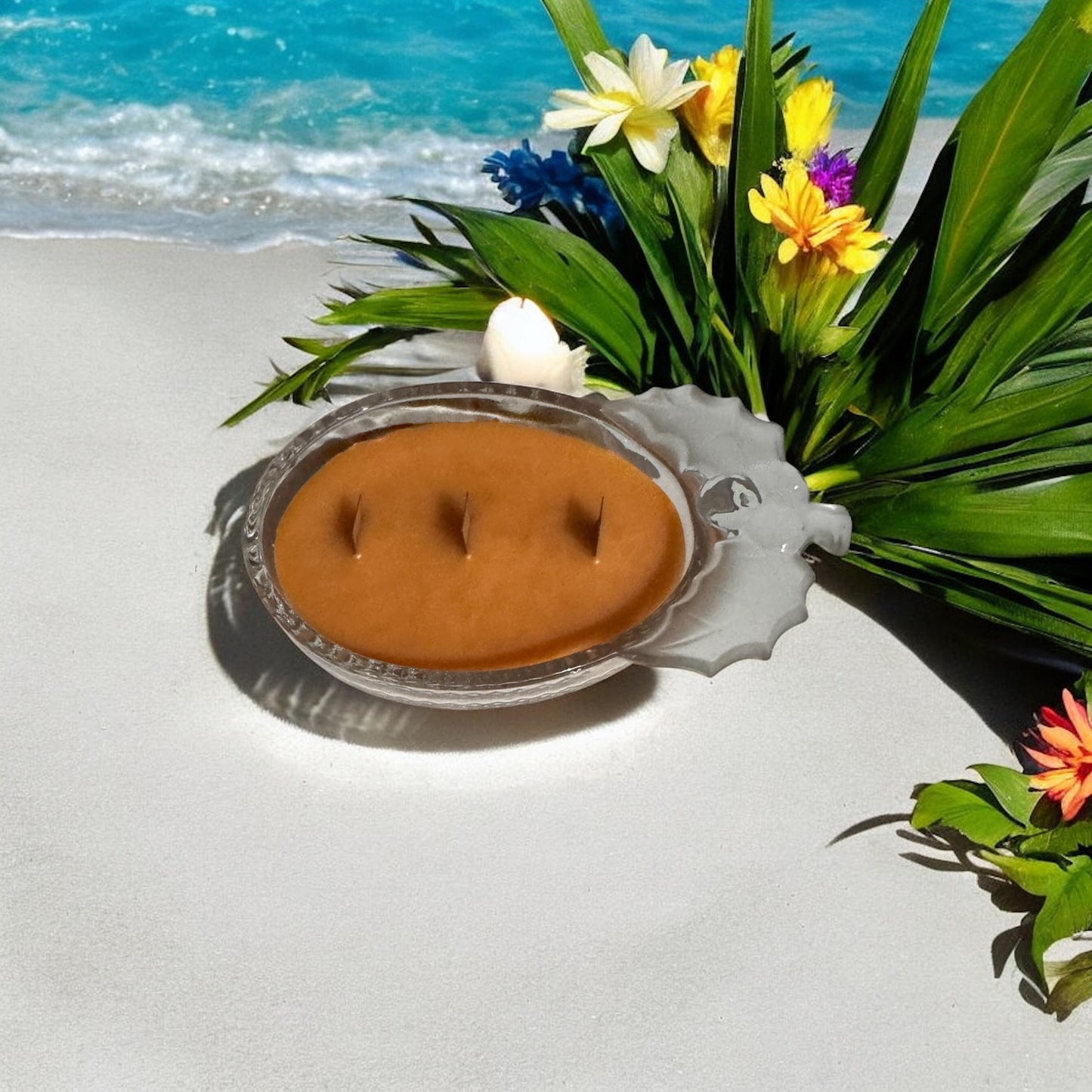 Island Escape Repurposed Rare Crystal Acorn Candle 8fl oz