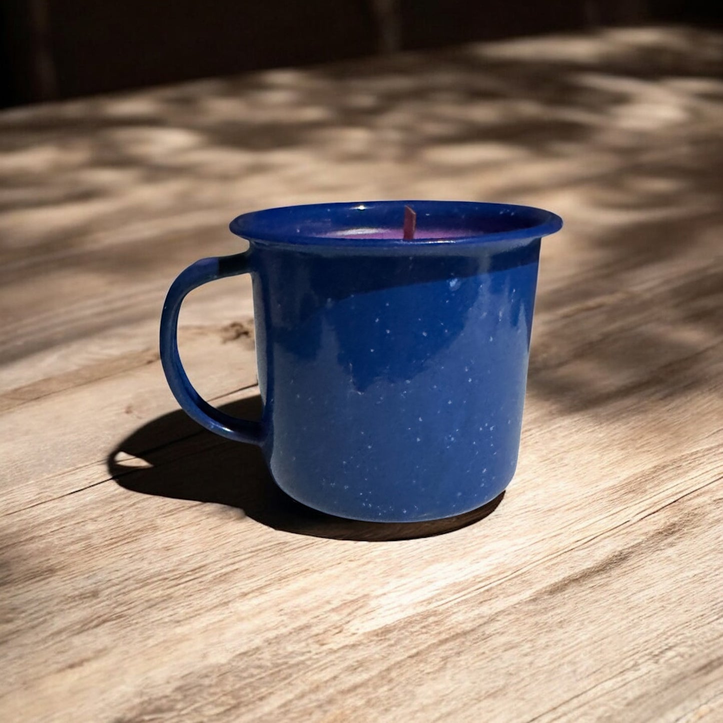 Lychee Blossom 10fl oz Candle Repurposed Speckled Enamel Camping Cup