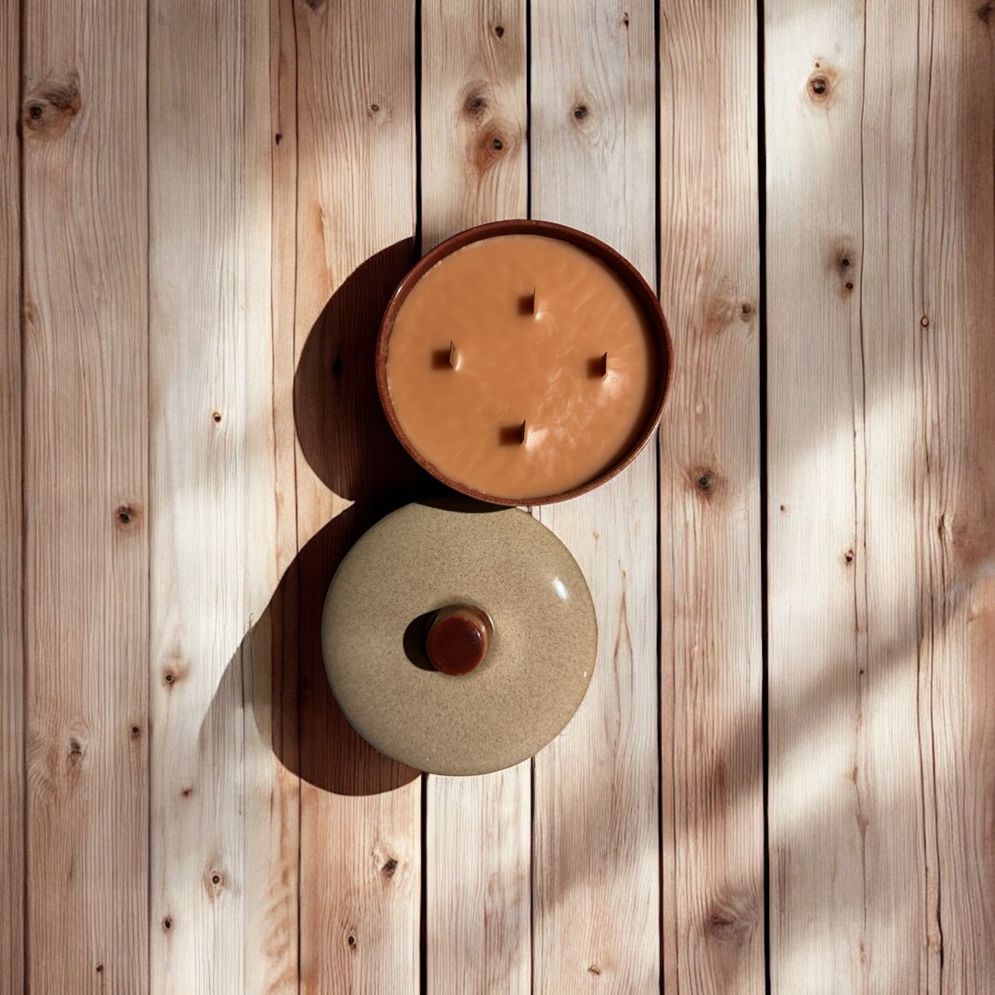 Parker Peach 24fl oz Repurposed Vintage Crock Bean Pot Candle