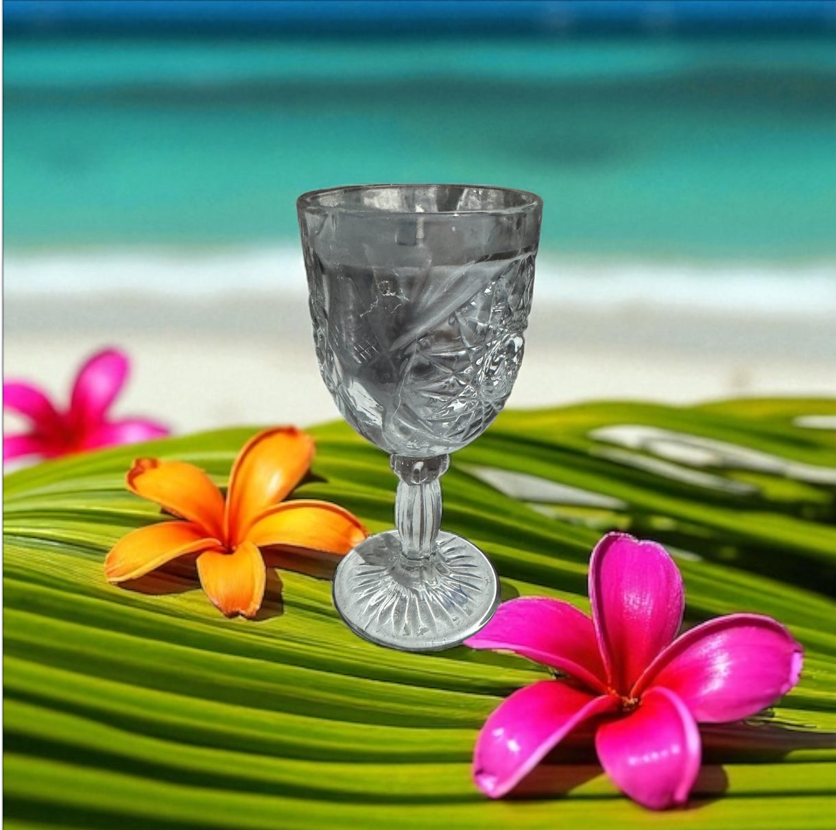 Atlantis 12fl oz Repurposed Vintage Libbey Star Burst Ribbed Goblet Candle