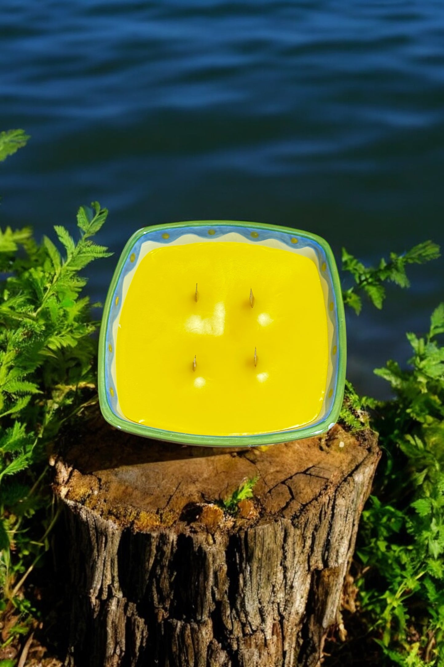 Sunshine Candle Repurposed Vintage Bowl 12fl oz