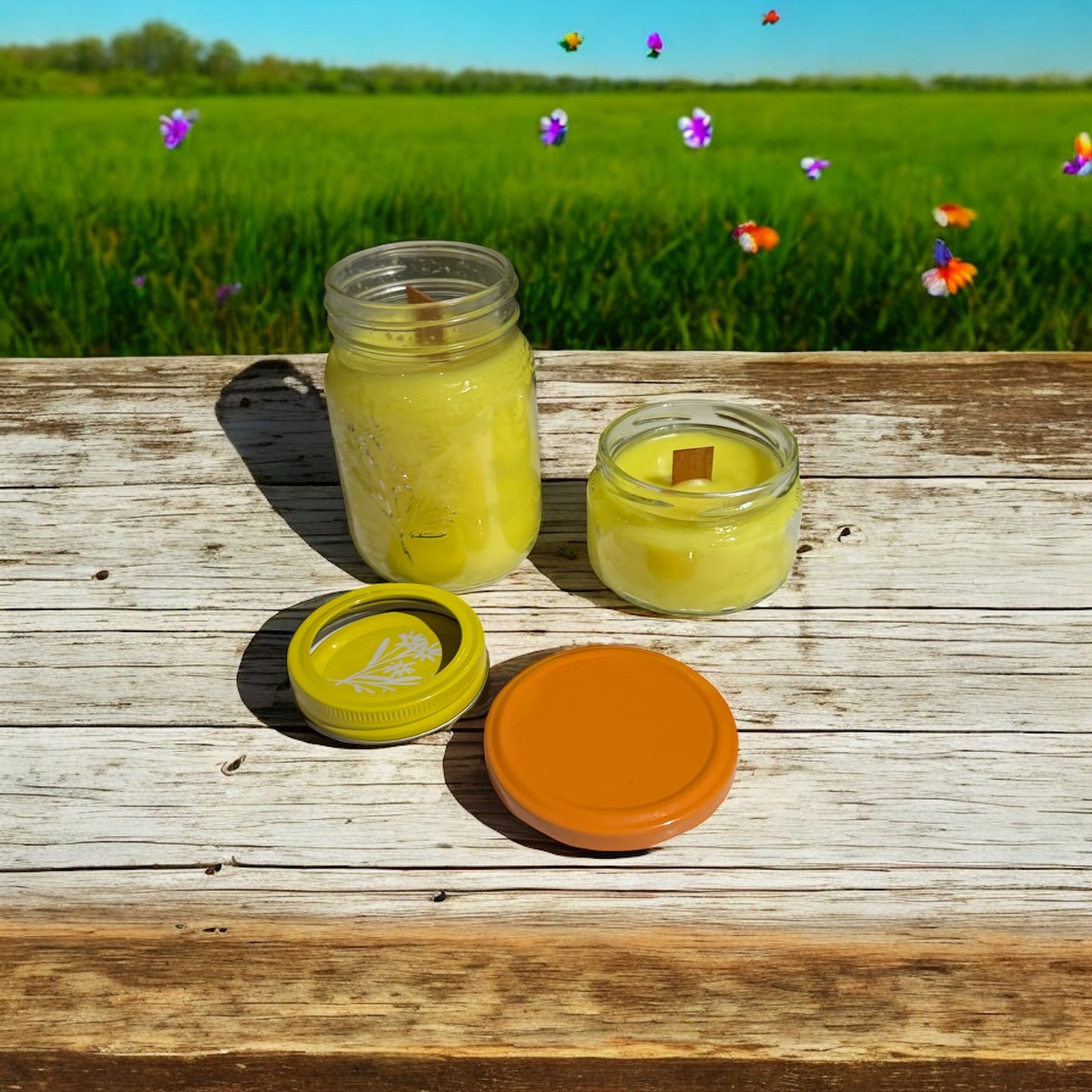 Lemon Spritz Repurposed Glass Vessels Candles(2)