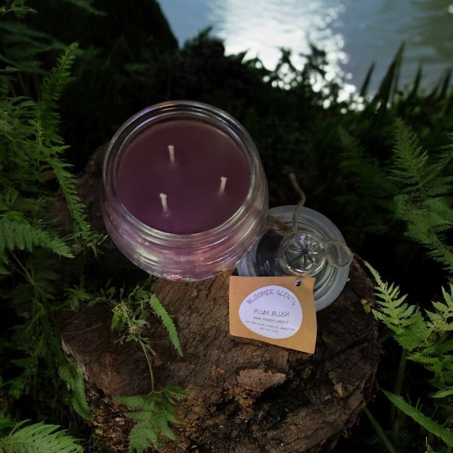 Plum Blush Repurposed Vintage Floral Jar Candle 20fl oz