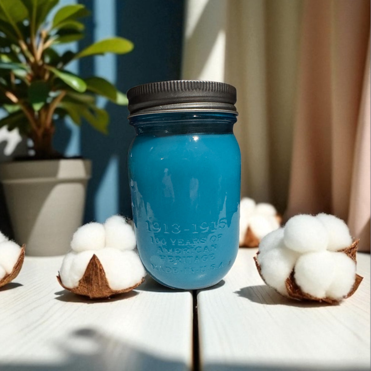 Clean Cotton 16fl oz Repurposed Canning Type Jar