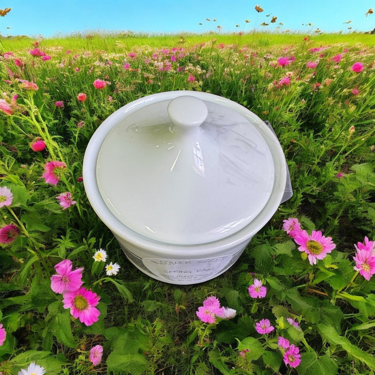 Spring Rain Repurposed Vintage Jar Candle 10fl oz