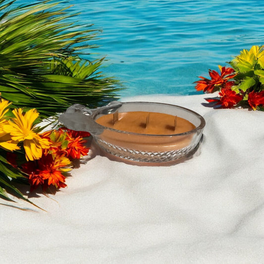 Island Escape Repurposed Rare Crystal Acorn Candle 8fl oz