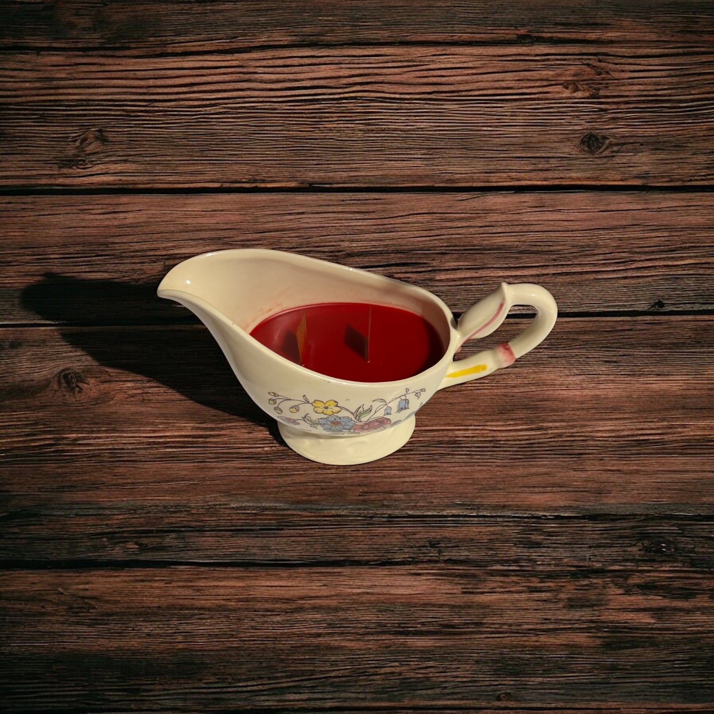 Honeysuckle Dreams Repurposed Ceramic Gravy Boat Candle 10fl oz